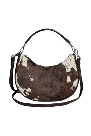  leren crossbody tas Helia bruin/wit