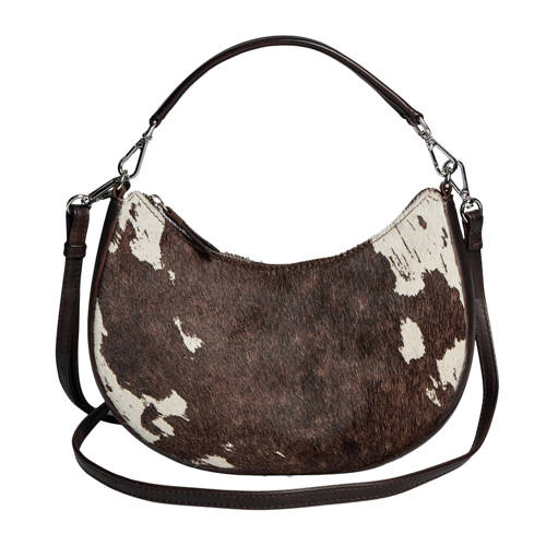 Markberg leren crossbody tas Helia bruin/wit afbeelding