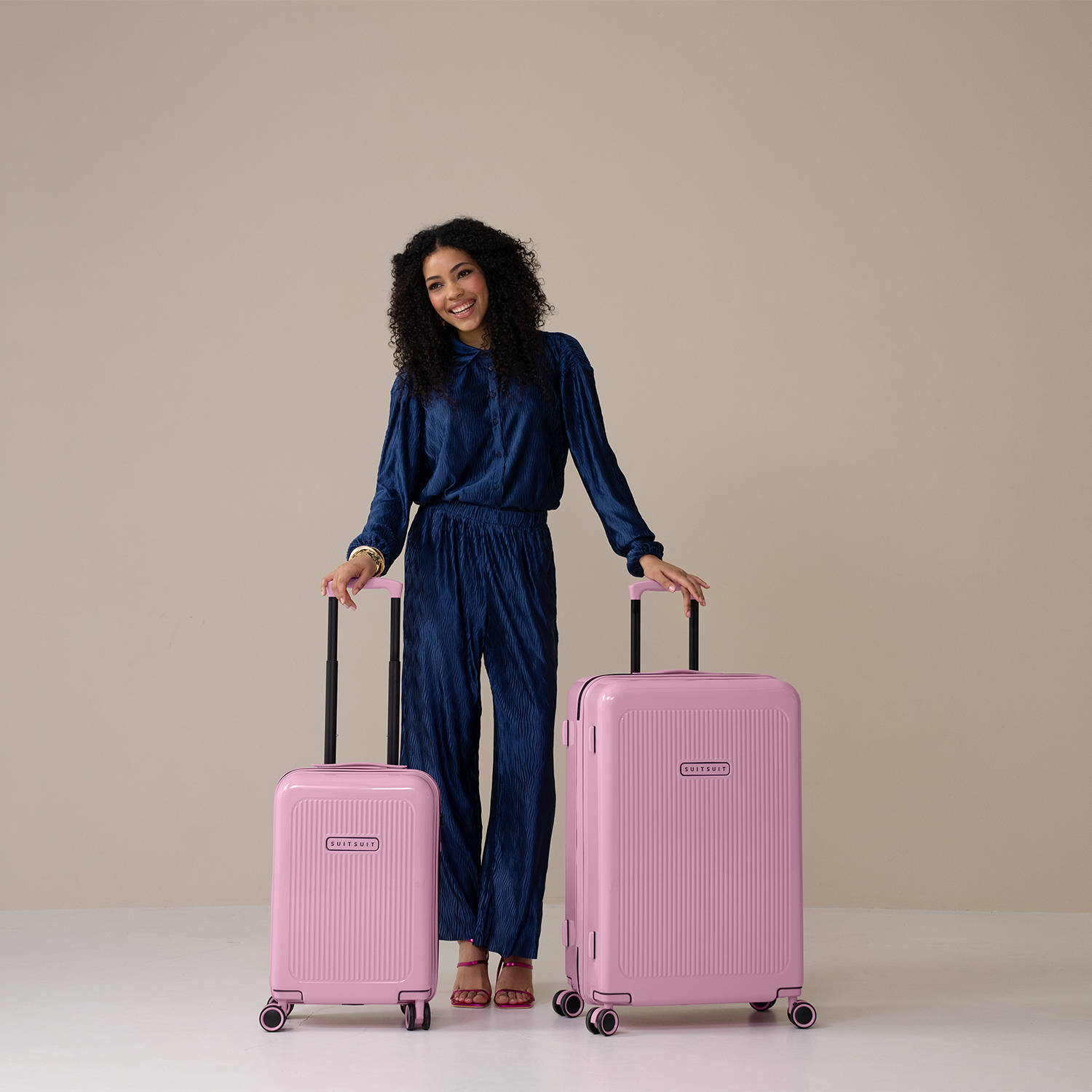 Suitsuit trolley set Expression set van 2 Fondant Pink