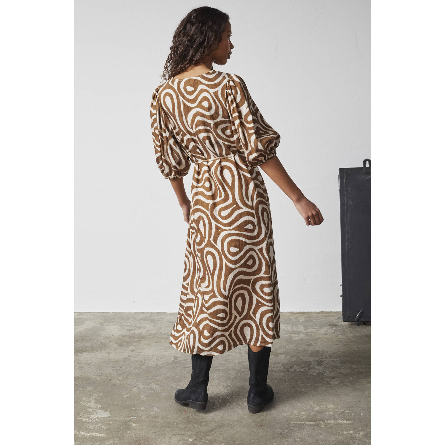 SisterS Point midi jurk bruin