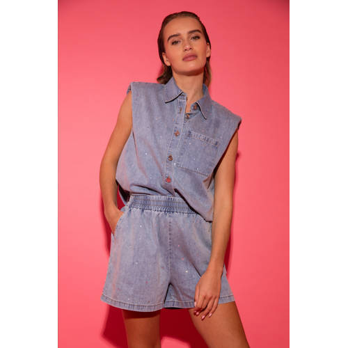 Studio AMAYA denim blouse light blue denim afbeelding