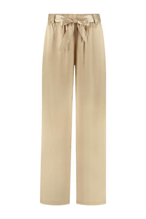straight high waist broek champagne
