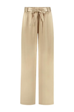 straight high waist broek champagne