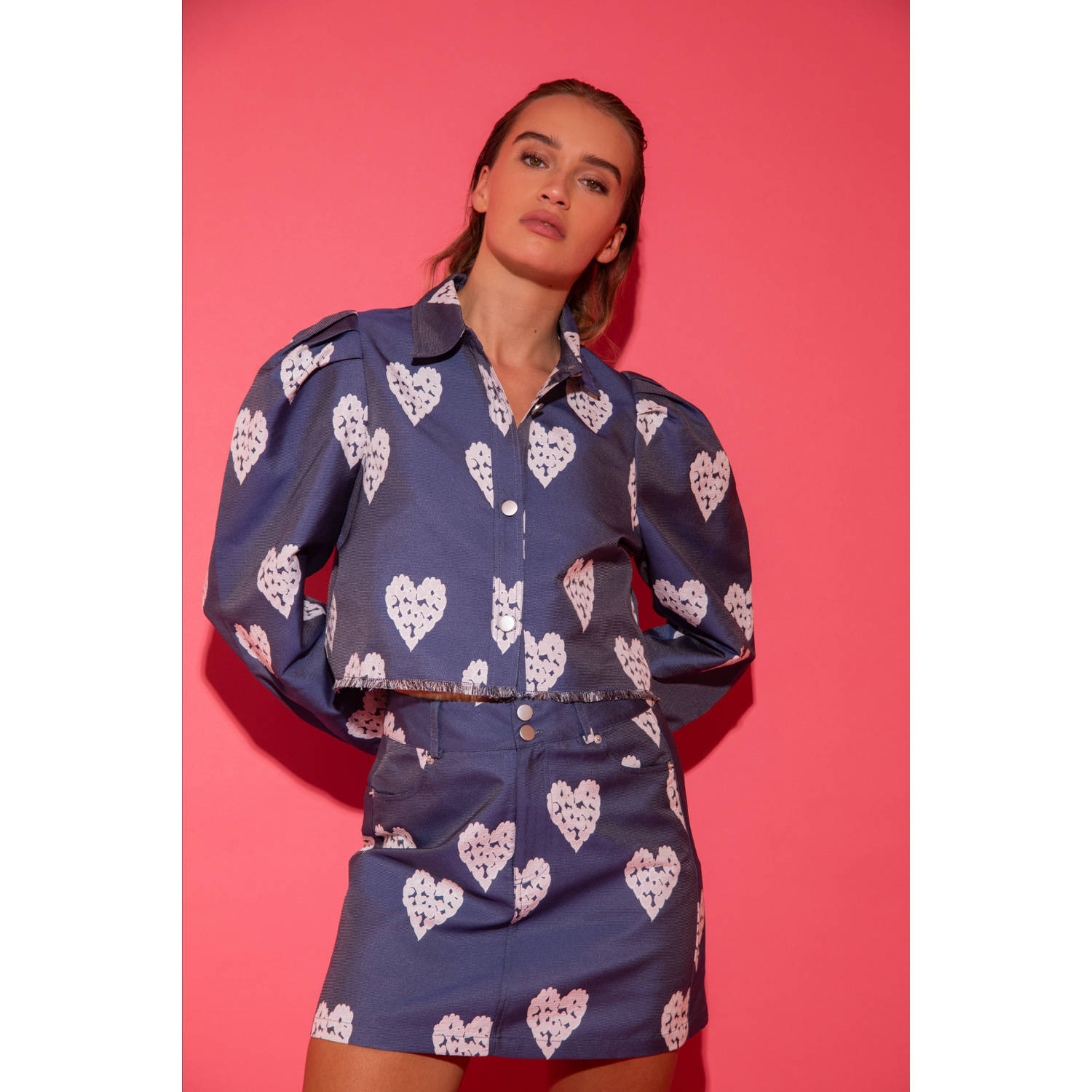 STUDIO AMAYA Dames Jassen Heart Jacket Blauw