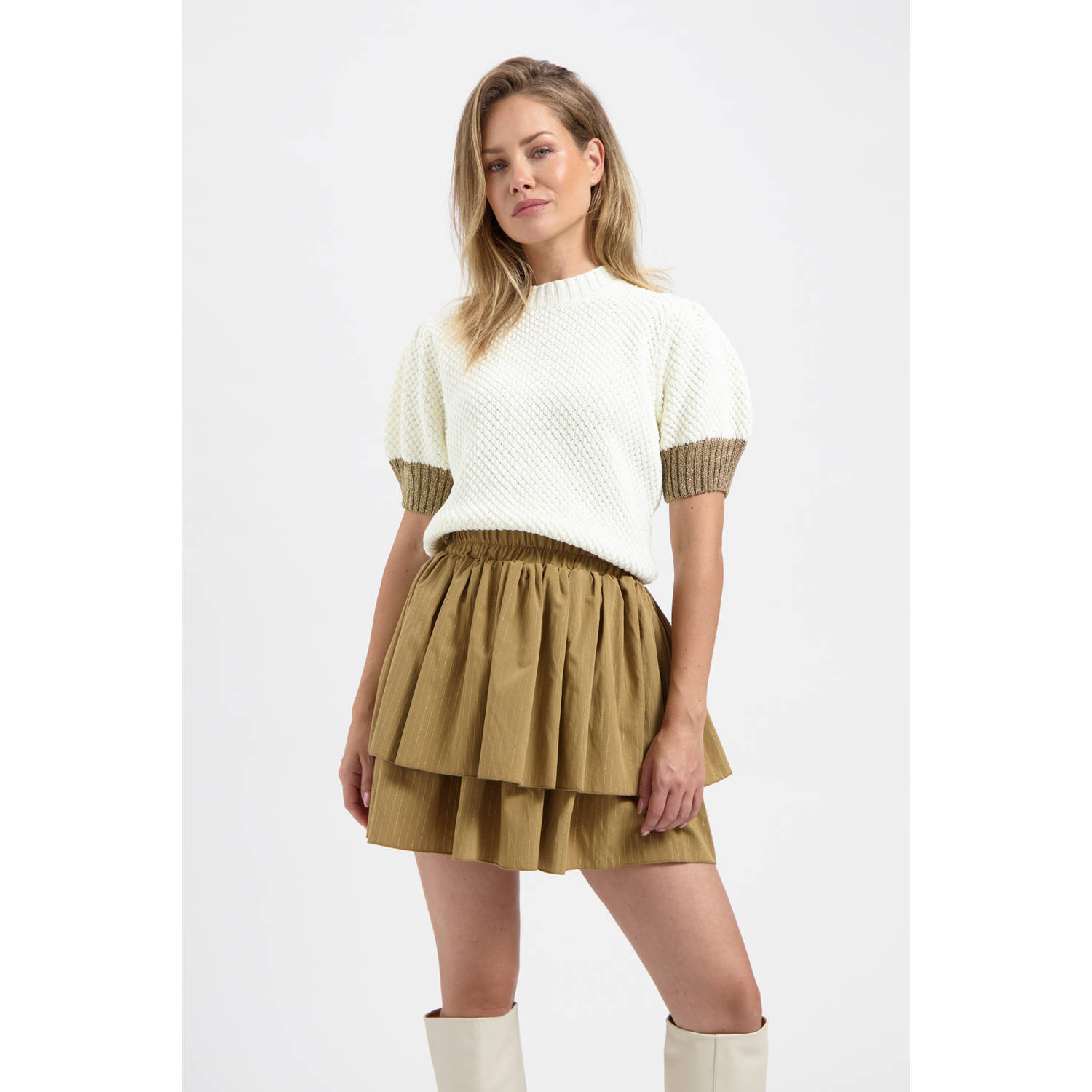 AMAYA AMSTERDAM Dames Tops & T-shirts Liv Knitwear Wit