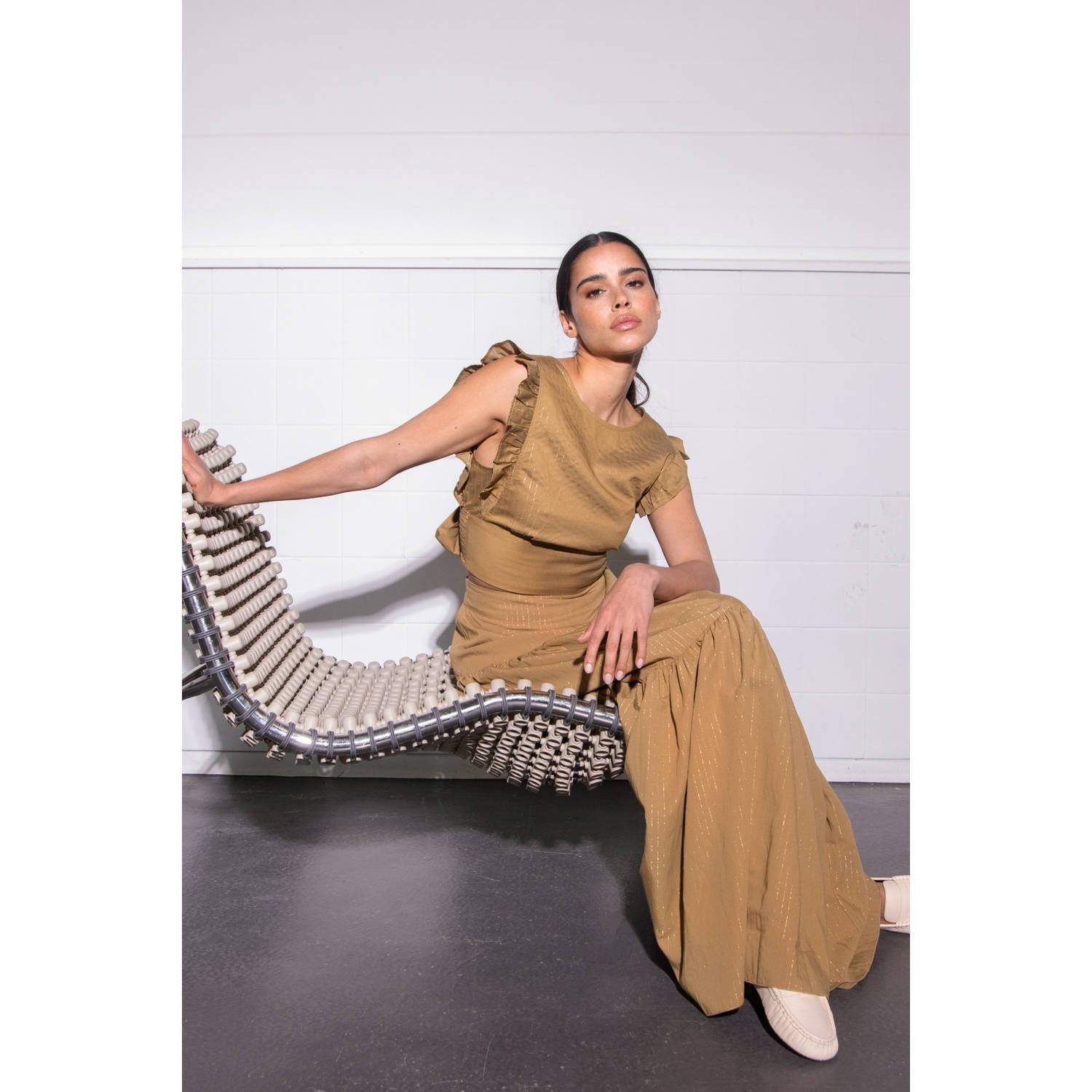 AMAYA Amsterdam midi rok bruin