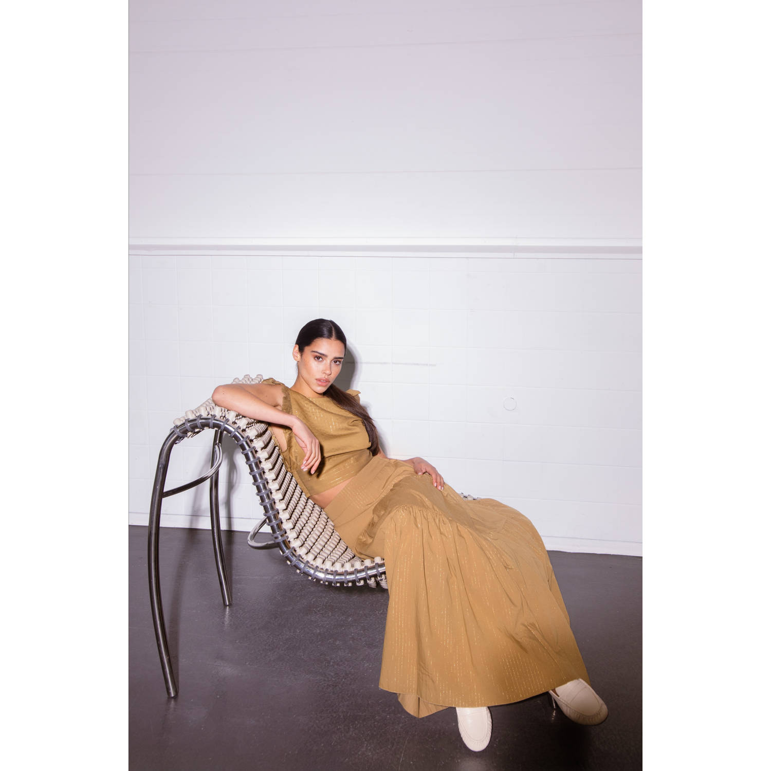 AMAYA Amsterdam midi rok bruin