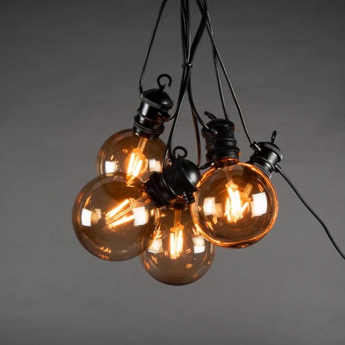 Konstsmide Feestverlichtingsnoer 10L Globe Transparant bruin rookglas afbeelding