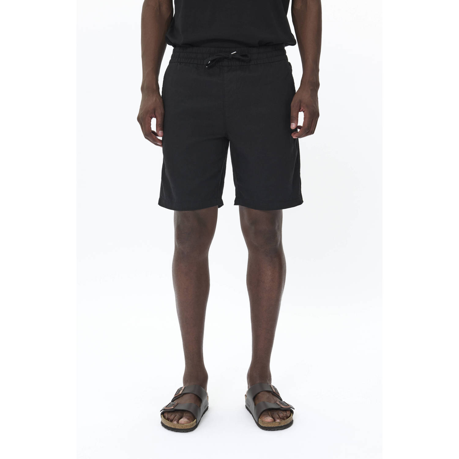 Matinique linnen regular casual short zwart