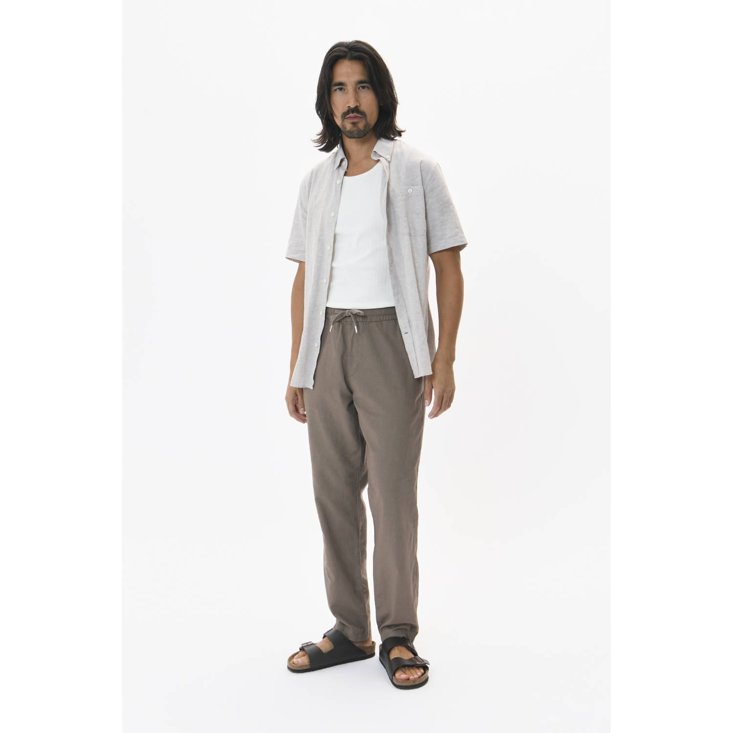 Matinique casual overhemd beige