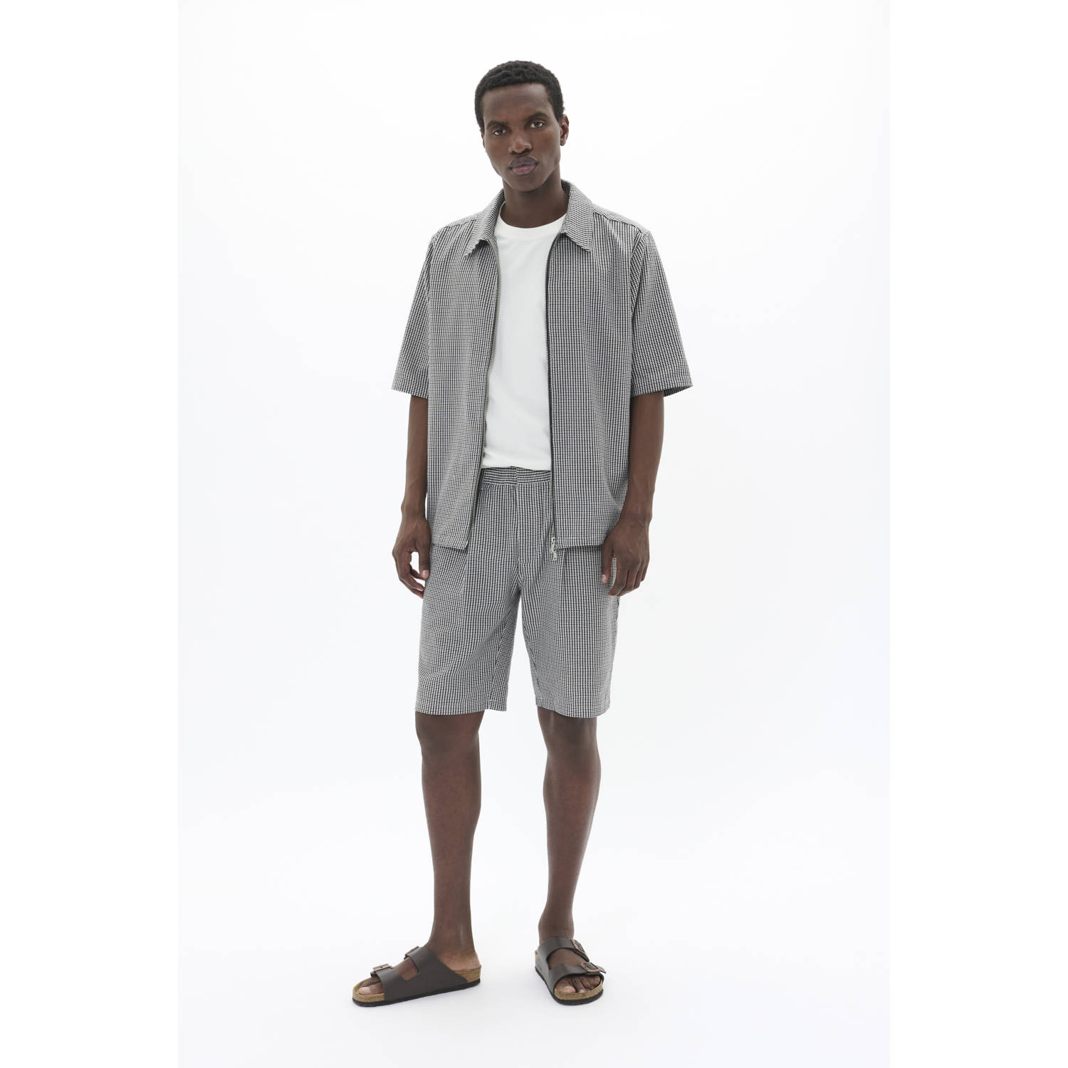 Matinique regular chino short grijsbruin