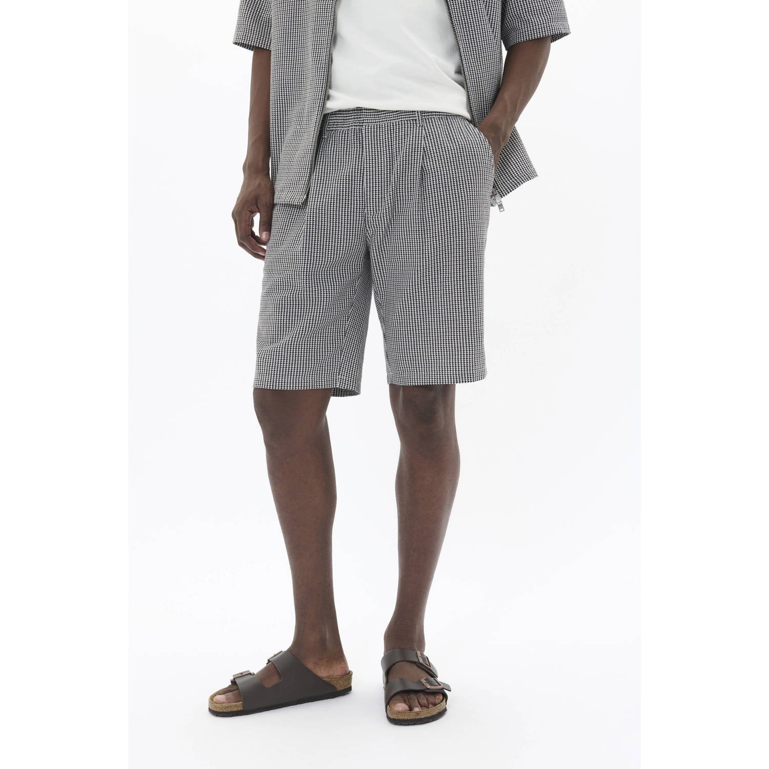 Matinique regular chino short grijsbruin