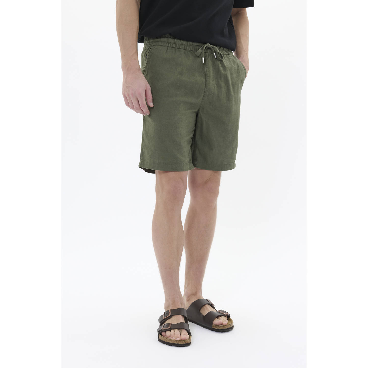 Matinique Regular fit bermuda van een mix van linnen en katoen model 'barton'