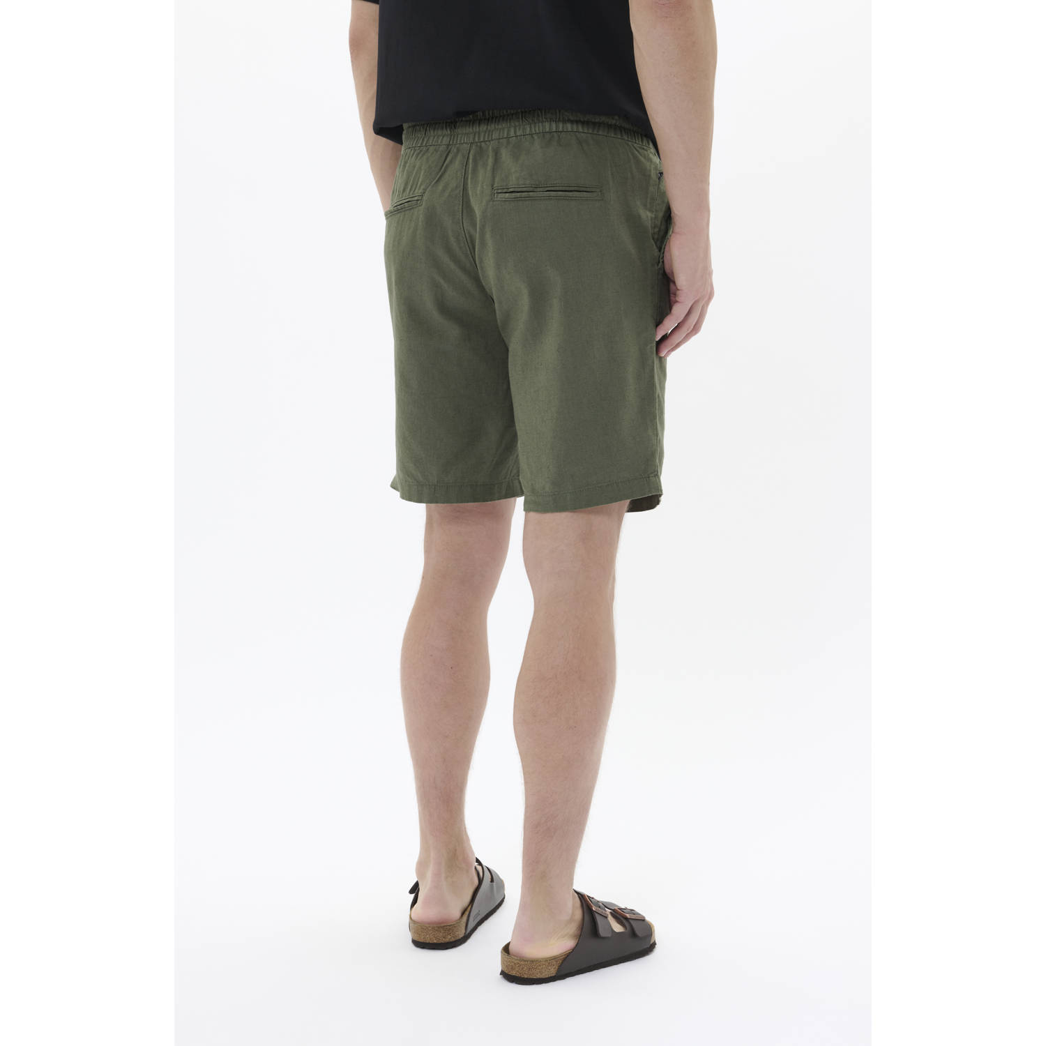 Matinique linnen regular casual short donkergroen