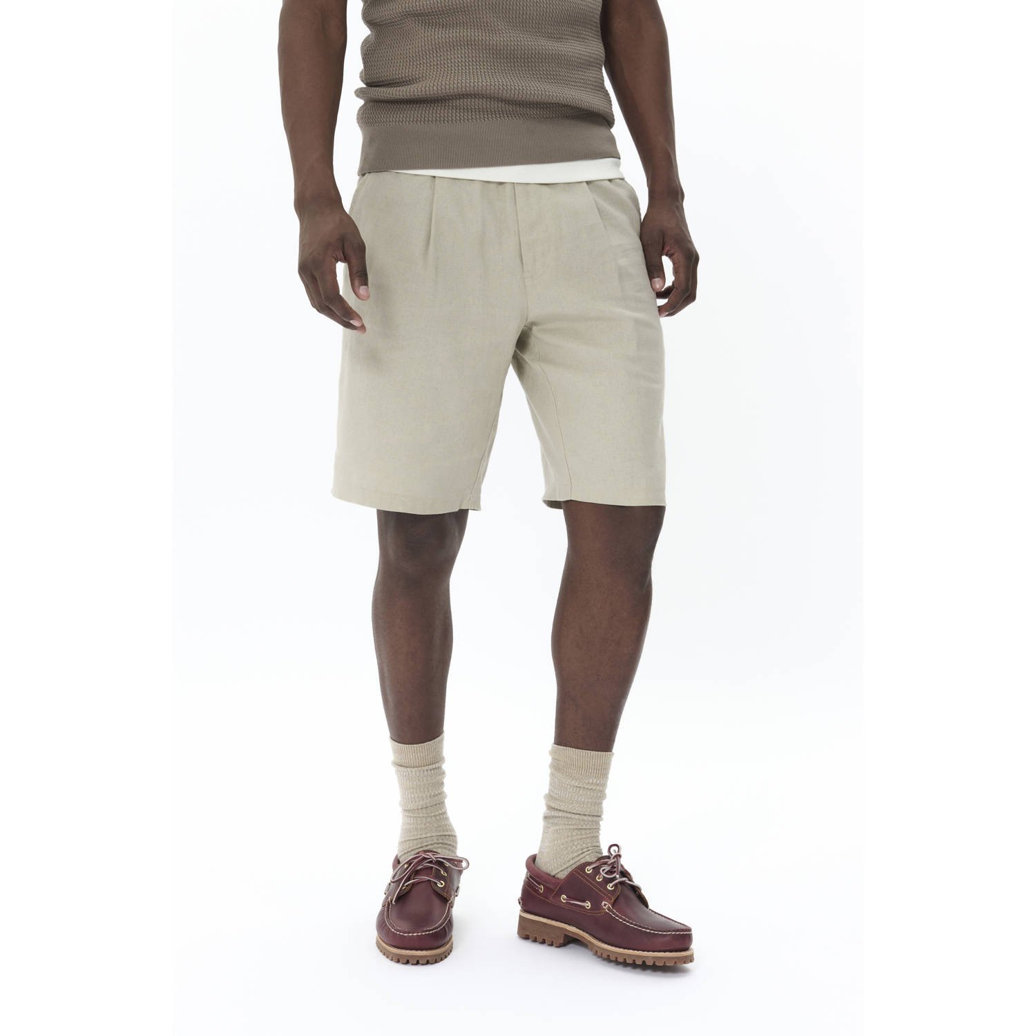 Matinique linnen regular chino short beige