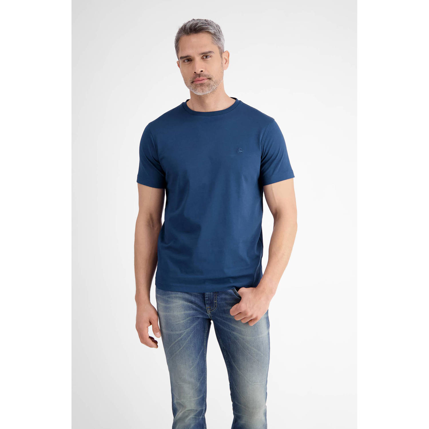 LERROS regular T-shirt donkerblauw