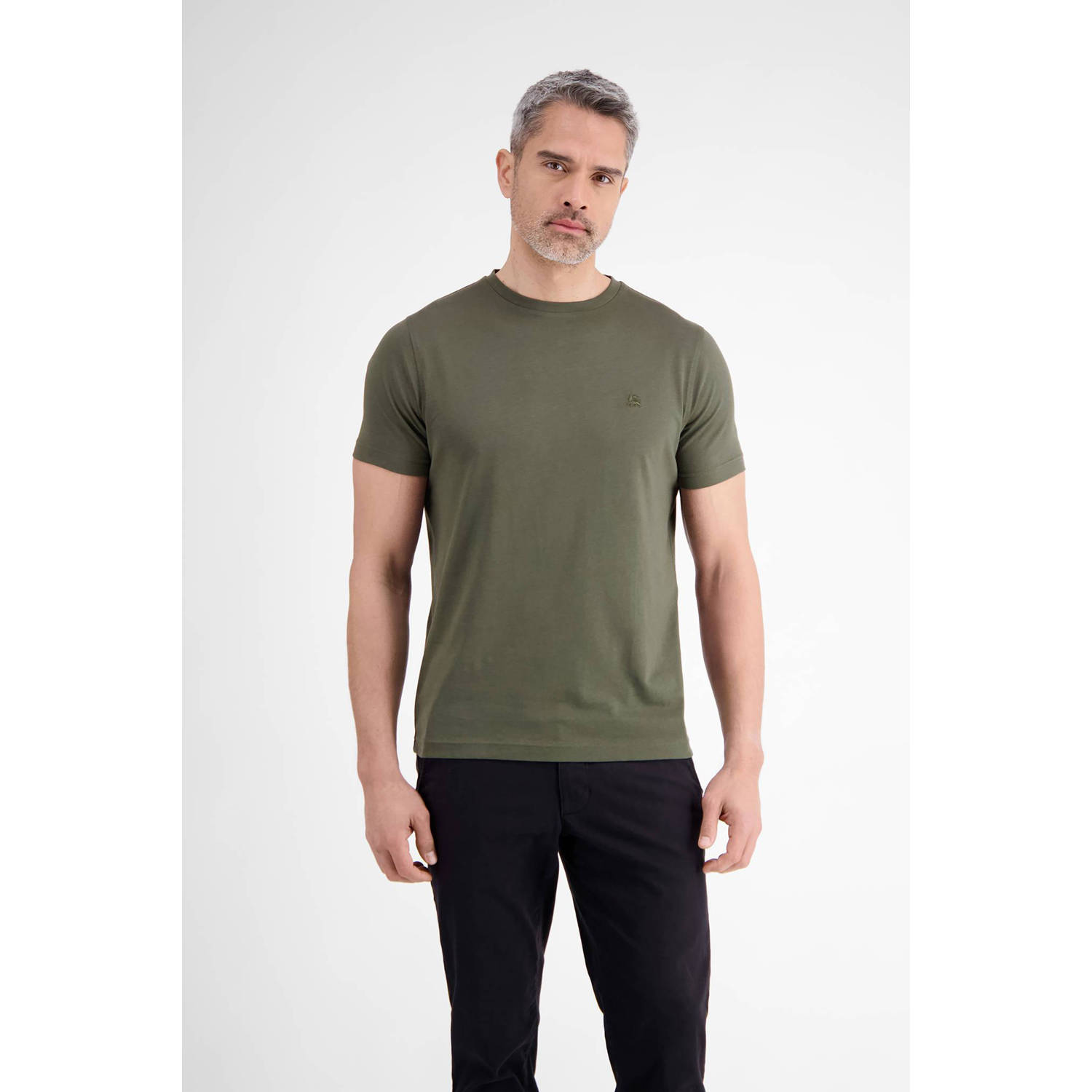 LERROS regular T-shirt donkergroen