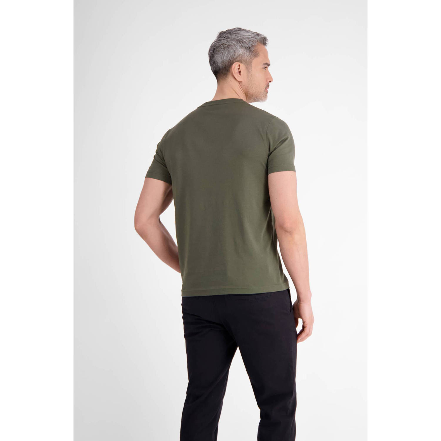 LERROS regular T-shirt donkergroen