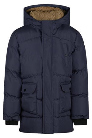 gewatteerde jas blauw