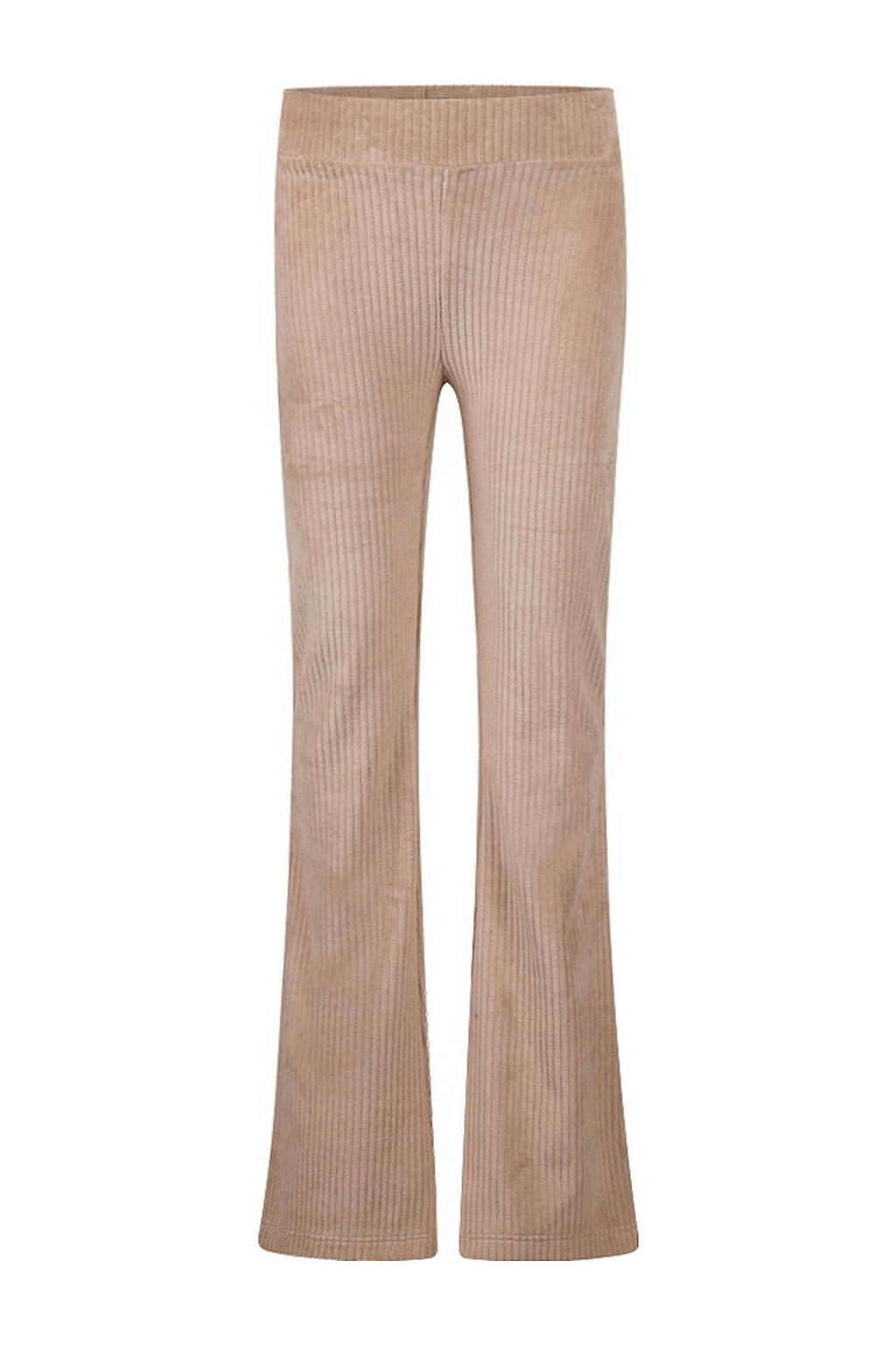 Beige meisjes No Way Monday corduroy flared broek met regular waist, elastische tailleband en effen