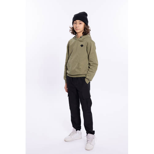No Way Monday hoodie met backprint groen afbeelding