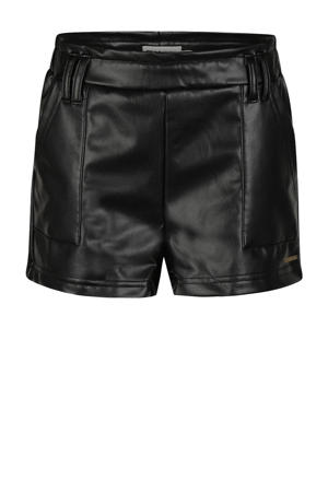 imitatieleren regular casual short zwart