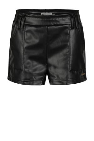 imitatieleren regular casual short zwart