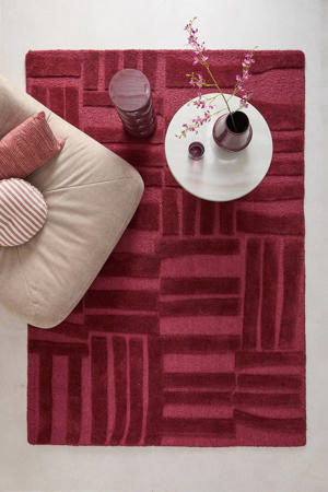 vloerkleed wol Velabu burgundy (230x160 cm)