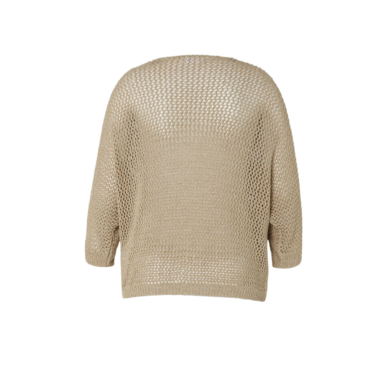 Paprika gebreid vest goud met lurex