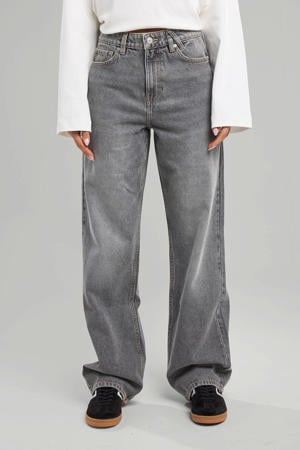 straight jeans high waist grey