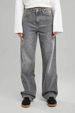 straight jeans high waist grey