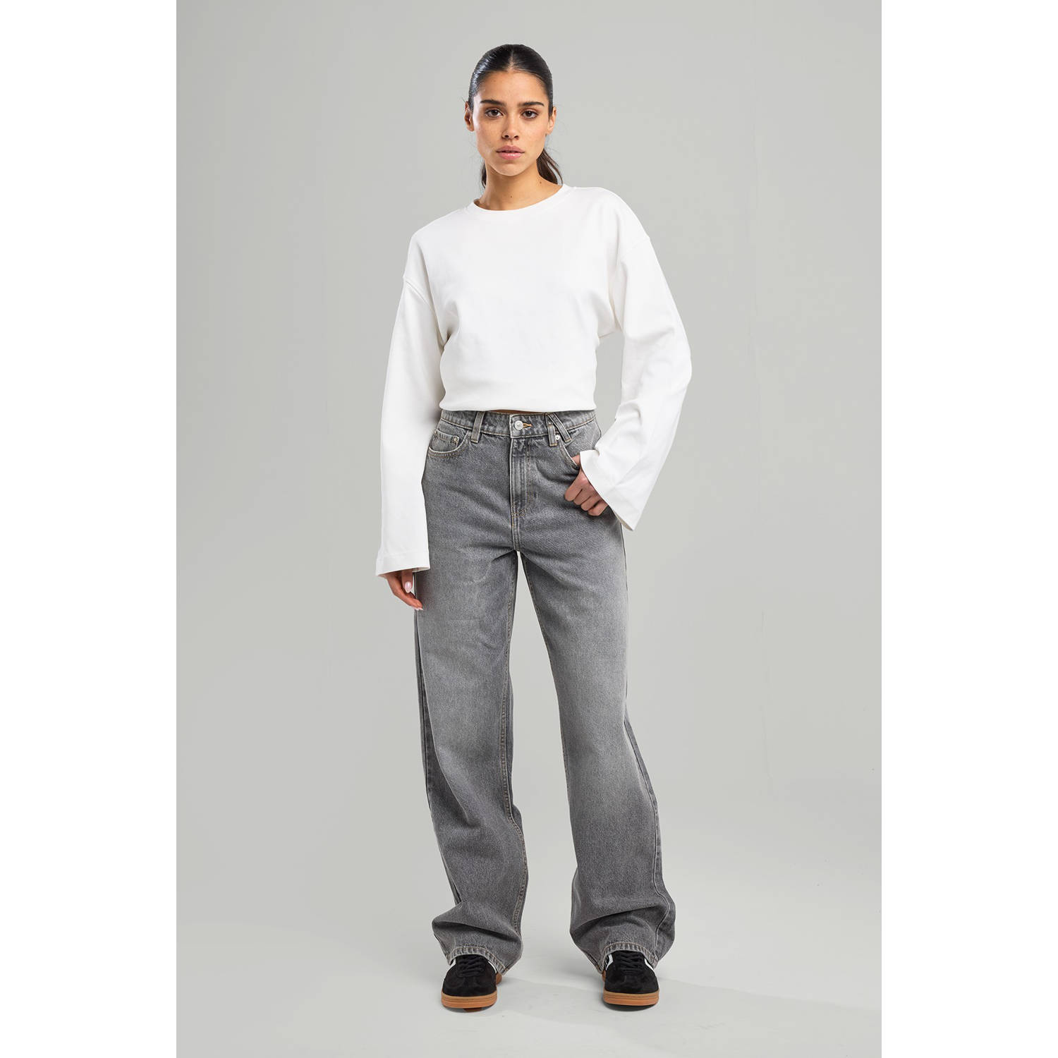 America Today high waist grey denim