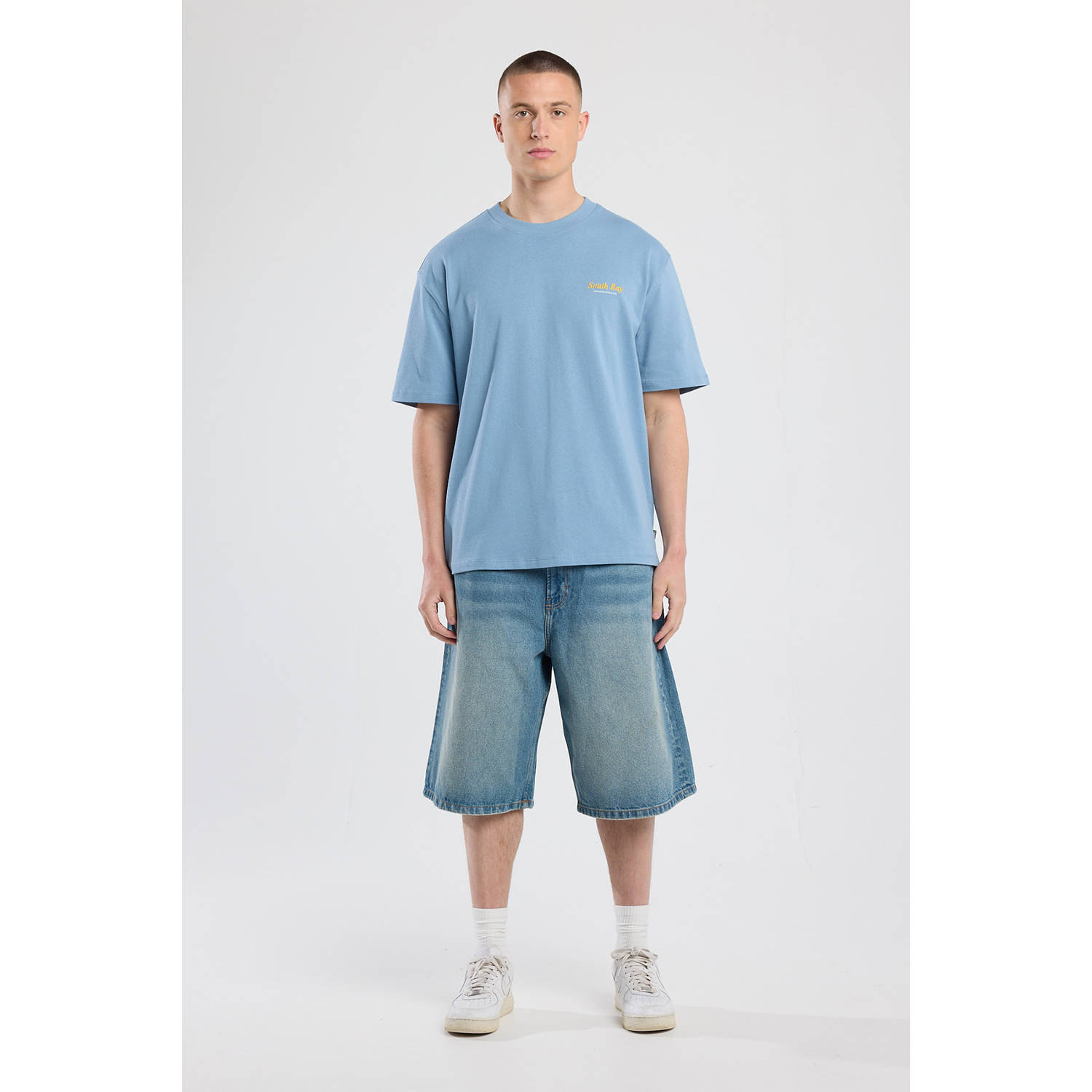America Today denim loose short blauw
