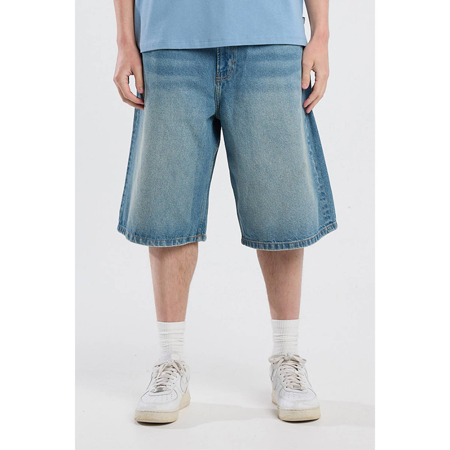 America Today denim loose short blauw