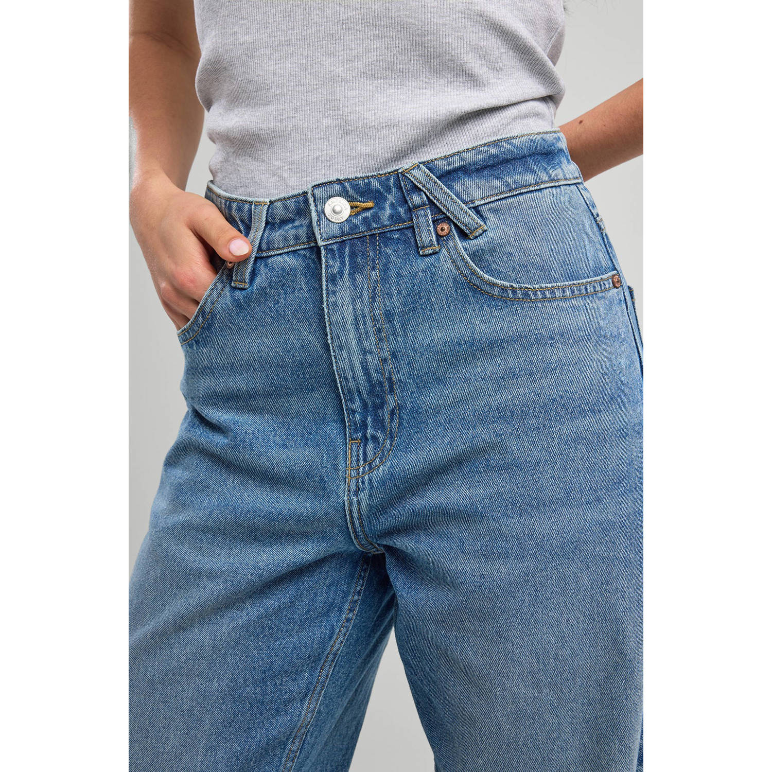America Today high waist medium blue denim