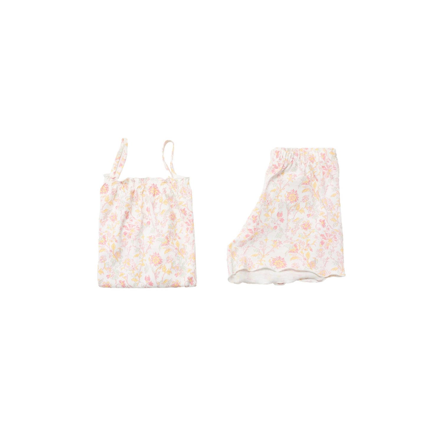 Mango Kids shortama ecru roze geel