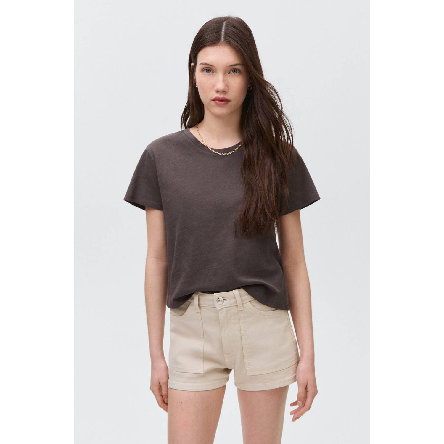 MANGO TEEN denim short beige