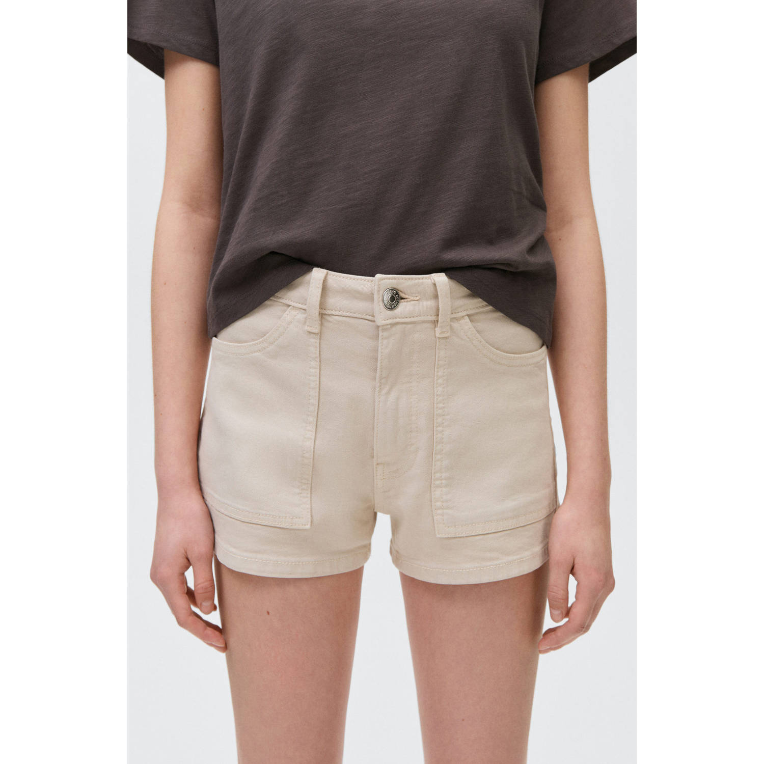 MANGO TEEN denim short beige