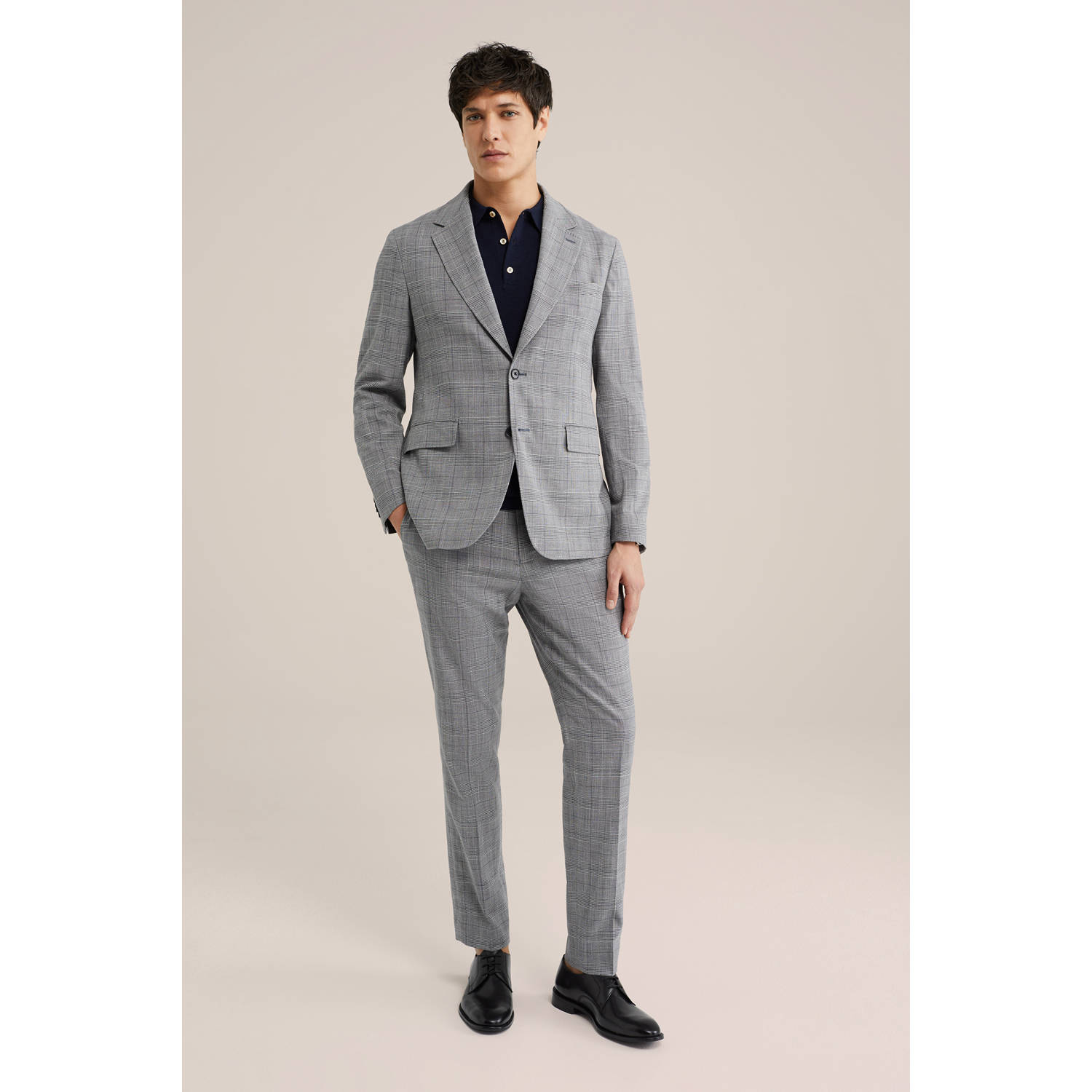 WE Fashion linnen colbert grijs