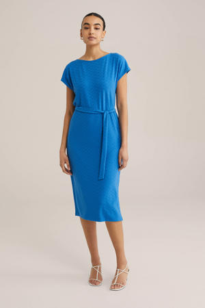 midi jurk blauw