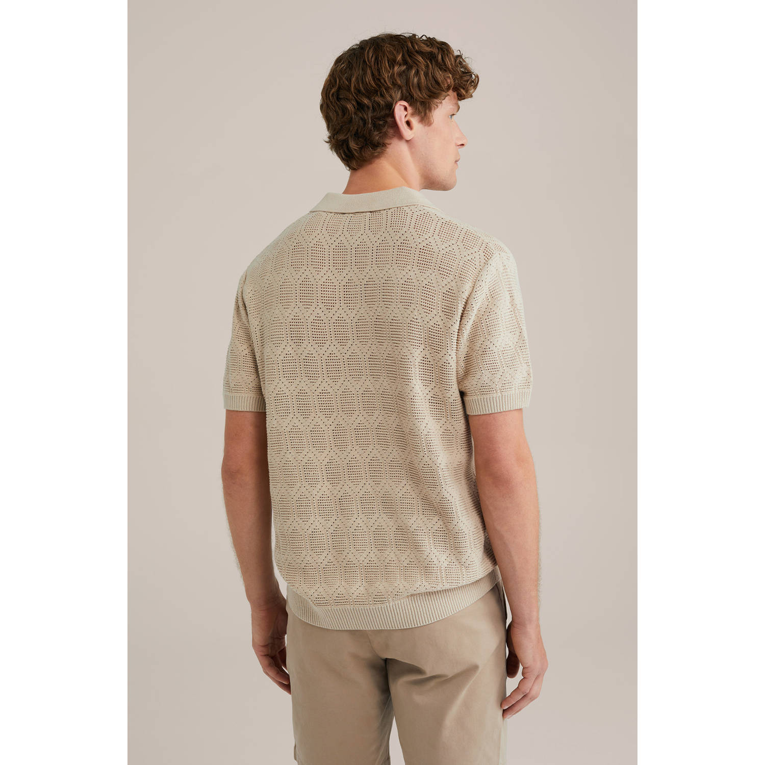 WE Fashion regular polo zand