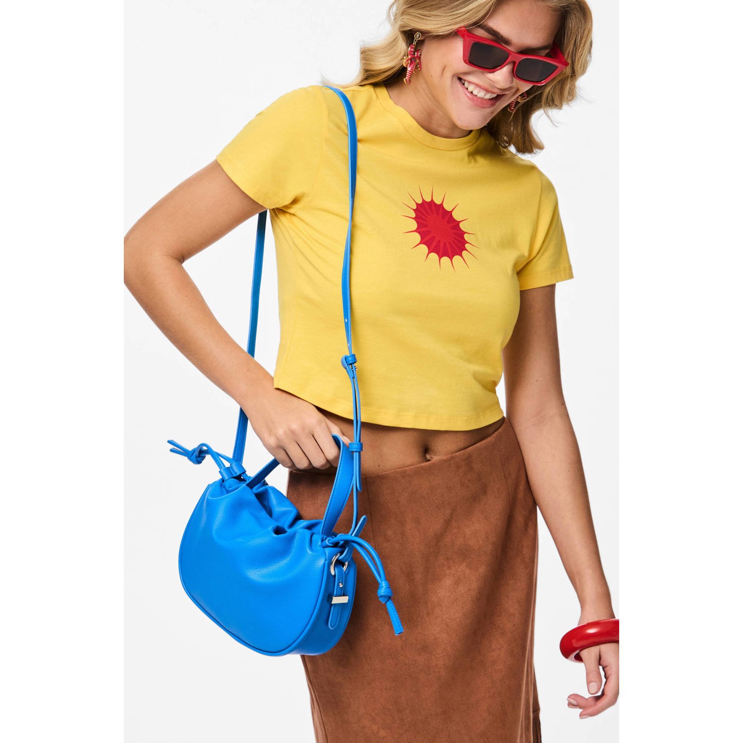 PIECES Tessa van Montfoort x Wehkamp crossbody tas PCBALLOON blauw
