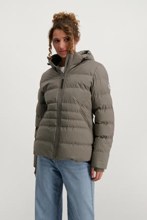 winterjas taupe