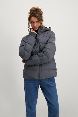 winterjas grijs melange