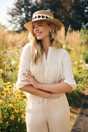 blousetop ecru broderie