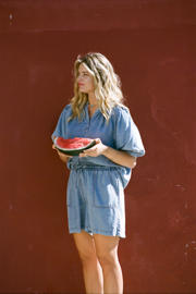 thumbnail: CS the Label high waist casual short medium blue denim