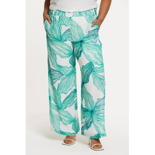 YOEK regular high waist broek turquoise afbeelding