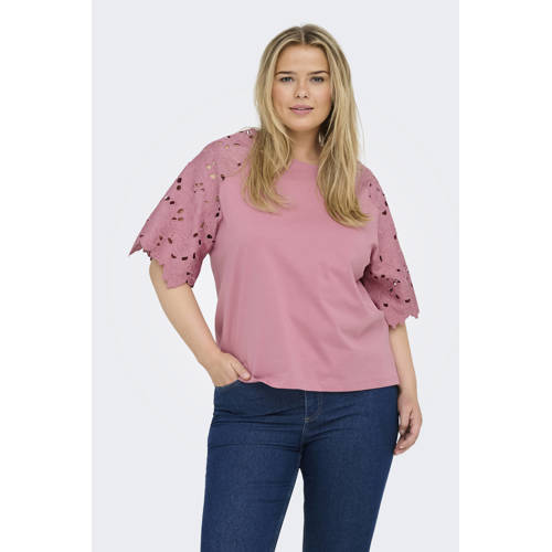 ONLY CARMAKOMA T-shirt oudroze afbeelding