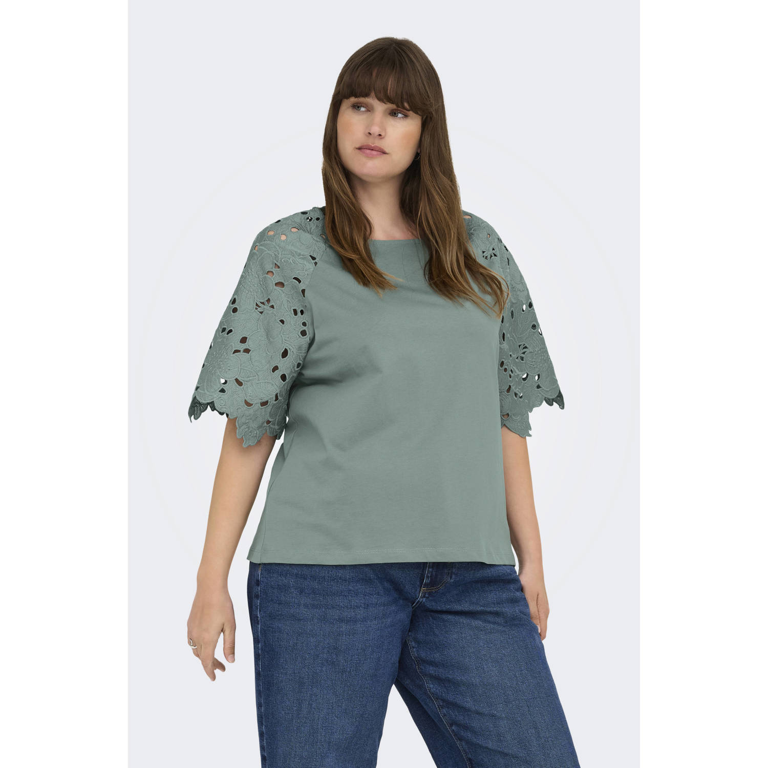 ONLY CARMAKOMA T-shirt grijsgroen