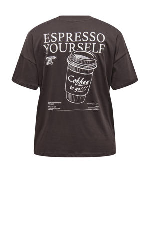T-shirt donkerbruin gebreid